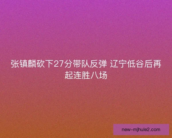 张镇麟砍下27分带队反弹 辽宁低谷后再起连胜八场