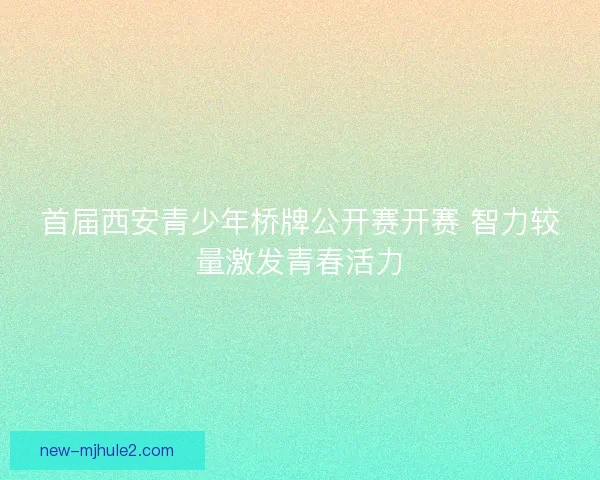 首届西安青少年桥牌公开赛开赛 智力较量激发青春活力